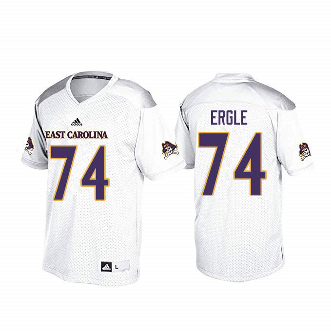 Men #74 Hampton Ergle ECU Pirates College Football Jerseys Sale-White